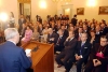 Il Presidente Ciampi durante il suo intervento con le Autorit&#224; istituzionali, politiche, civili e militari ed i Sindaci della Provincia