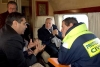 Il Presidente Ciampi con Salvatore Cuffaro, Presidente del Governo Regionale della Sicilia e Guido Bertolaso, Capo del Dipartimento della Protezione Civile, durante il trasferimento a Lipari in elicottero