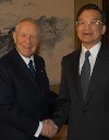 L'incontro del Presidente Ciampi con Il Primo Ministro cinese, Wen Jiabao, alla Residenza di Zhongnanhai.