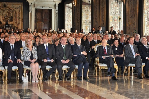  Il Presidente Giorgio Napolitano nel corso della cerimonia del Giorno della Memoria dedicato alle vittime del Terrorismo | Palazzo del Quirinale 09/05/2011