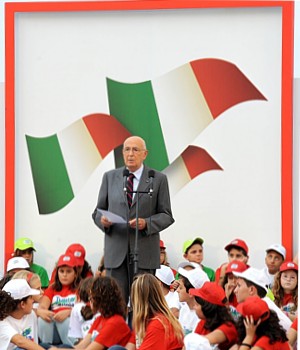 Il Presidente Napolitano durante il discorso all'inaugurazione dell'anno scolastico 2009-2010