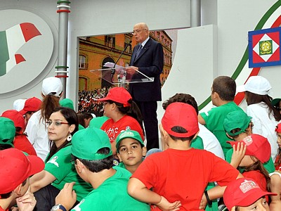 Il Presidente Napolitano durante il discorso all'inaugurazione dell'anno scolastico 2010-2011