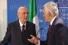 Conferenza Stampa del Presidente Giorgio Napolitano e del Presidente del Parlamento Europeo Jerzy Buzek al Parlamento Europeo.