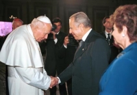 Cerimonia di benedizione della Facciata restaurata della Basilica di San Pietro - Il Presidente Ciampi con Sua Santità Giovanni Paolo II.