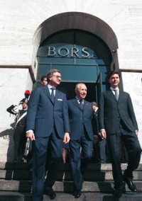 Visita alla città di Milano - Il Presidente Ciampi in visita alla Borsa.