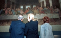 Visita alla città di Milano - Il Presidente Ciampi e la moglie Franca Pilla visitano il Cenacolo Vinciano