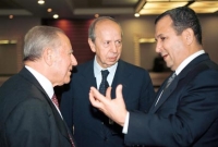 Visita di Stato in Israele - Il Presidente Ciampi e il Ministro degli Affari Esteri Lamberto Dini con il Primo Ministro Ehud Barak.