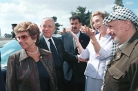 Visita nei territori dell'Autorità Palestinese - Incontro con il Presidente dell'Autorità Nazionale Palestinese Yasser Arafat.