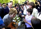 Il Presidente della Repubblica e la Signora Ciampi al loro arrivo a Serravalle di Chienti.