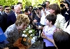 Il Presidente della Repubblica e la Signora Ciampi al loro arrivo a Serravalle di Chienti.