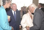 I coniugi Agnelli salutano il Presidente Ciampi e la Signora Franca a Palazzo Grassi
