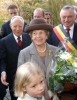 Il Presidente  Ciampi e la moglie Franca al loro arrivo al College d'Europe, con il Borgomastro della città di Bruges