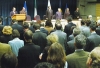 Un momento dell'incontro del Presidente della Repubblica Carlo Azeglio Ciampi con il personale italiano delle Istituzioni Finanziarie Internazionali, durante il quale è stato osservato un minuto di silenzio in memoria dei caduti in Iraq