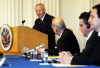 Il Presidente della Repubblica Carlo Azeglio Ciampi durante il suo intervento sul tema "Americhe e Europa" nella sede dell'Organizzazione degli Stati Americani.