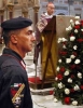 Un momento dei funerali di Stato dei caduti nell'attentato a Nassiriya, nella Basilica di San Paolo, alla presenza del Presidente della Repubblica Carlo Azeglio Ciampi,d ella moglie Franca e delle Alte cariche dello Stato. Nella foto: il Cardinale Camillo Ruini durante l'Omelia.