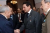 Il Presidente Ciampi con i Gen. Ficuciello e Fraticelli, al termine della cerimonia alla Caserma della Brigata Sassari "La Marmora".
