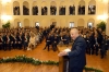 Il Presidente Ciampi durante il suo intervento, presenti le Autorità civili, militari, religiose ed i Sindaci della Provincia di Arezzo.