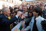 Il Presidente Ciampi al suo arrivo in città, prima tappa della sua visita di tre giorni nella Regione toscana.