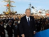 Il Presidente Ciampi al suo arrivo in Piazza Unità d'Italia.