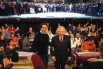 Il Presidente Ciampi con il Maestro Riccardo Muti, durante la visita al rinnovato Teatro