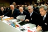 Un momento dei lavori del convegno "Quale Europa vogliamo". Nella foto da sin. Bronislaw Geremek, Helmut Kohl, Carlo Azeglio Ciampi, Theo Waigel e Sergio Balbinot