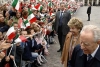 Il Presidente Ciampi, in compagnia della moglie Franca, all'arrivo in Piazza Martiri della Libert&#224;