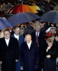 Il Presidente Ciampi, nella foto con la moglie Franca ed il Presidente della Rai Petruccioli, durante l'esecuzione dell'Inno Nazionale.