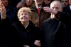 Il Presidente Ciampi insieme alla moglie Franca all'arrivo al Teatro Fraschini