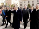 Il Presidente Ciampi al suo arrivo in centro citt&#224; accompagnato dalle Autorit&#224; istituzionali.