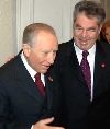 Il Presidente Ciampi con il Presidente della Repubblica d'Austria Fischer, in occasione dell'incontro bilaterale.