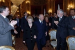 Il Presidente Ciampi con la moglie Franca in occasione della Giornata del Ricordo.