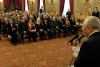 Il Presidente Ciampi rivolge il suo indirizzo di saluto ai presenti, in occasione della cerimonia della Giornata del Ricordo.