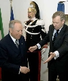 Il Presidente Ciampi con il Segretario Generale della NATO,Jaap de Hoop Scheffer, in occasione della celebrazione del 40°anniversario  dell'insediamento a Roma del NATO Defense College.