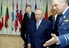Il Presidente Ciampi con il Segretario Generale della NATO, Jaap de Hoop Scheffer, il Ministro della Difesa Antonio Martino ed il Comandante del NATO Defense College, Mark Vankeirsbilck, durante la celebrazione dei 40 anni dell'insediamento a Roma.