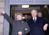 Il Presidente Ciampi con la moglie Franca, al termine della visita alla Fondazione Rosselli.