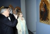 Il Presidente Ciampi, la moglie Franca e l'On. Francesco Merloni, durante la visita alla Mostra, in forma privata, &quot;Gentile da Fabriano e l'altro Rinascimento&quot;.