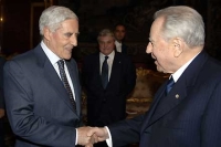 Il Presidente Ciampi accoglie al Quirinale il neo Presidente del Senato Franco Marini