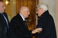 Il Presidente Sergio Mattarella, con il Presidente Emerito Giorgio Napolitano