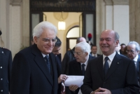 Il Presidente Sergio Mattarella con il Presidente del Consiglio di Stato Giorgio Giovannini, in occasione della cerimonia di inaugurazione dell'Anno Giudiziario del Consiglio di Stato