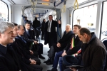 Il Presidente della Repubblica, Sergio Mattarella, a bordo del Tramvia per Scandicci