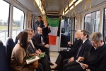 Il Presidente della Repubblica, Sergio Mattarella, a bordo del Tramvia per Scandicci 