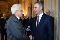 Il Presidente Sergio Mattarella accoglie al Quirinale il Sig. Jens Stoltenberg, Segretario Generale della N.A.T.O.  