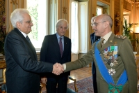 Il Presidente Sergio Mattarella con il Gen. C.A. Danilo Errico, nuovo Capo di Stato Maggiore dell'Esercito