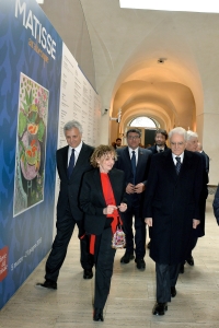 Il Presidente Sergio Mattarella nel corso della visita alla mostra dal titolo "Matisse Arabesque" allestita alle Scuderie del Quirinale