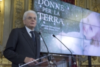 Il Presidente Sergio Mattarella nel corso della celebrazione della Giornata Intenazionale della Donna dedicata al tema "Donne per la Terra"