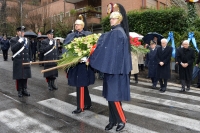 Il Presidente Sergio Mattarella nel corso della deposizione di una corona di fiori in Via Fani per il trentasettesimo anniversario del rapimento dell'On. Aldo Moro e dell'uccisione degli agenti della sua scorta