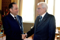 Il Presidente Sergio Mattarella  con Gianni Pittella, Presidente del Gruppo dell'Alleanza Progressista dei Socialisti e dei Democratici al Parlamento Europeo