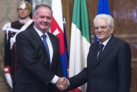 Il Presidente Sergio Mattarella con Andrej Kiska, Presidente della Repubblica Slovacca