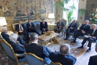 Il Presidente della Repubblica Sergio Mattarella nel corso dell'incontro con i promotori dell'Italian - German High Level Dialogue