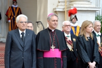  Il Presidente  Sergio  Mattarella al suo arrivo alla Città del Vaticano